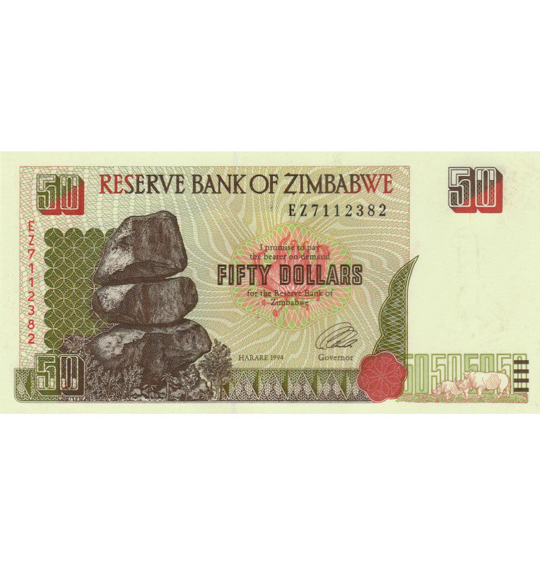 Zimbabwe 50 Dollars 1994 Pick 8a